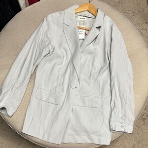 New Open Edit Light Gray Oversized Blazer Size XS